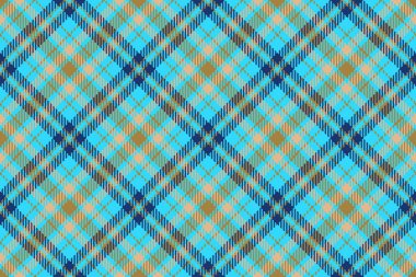 Vektör dokusu kalıbı. Tekstil kumaş arka planı. Ekose kumaşı turuncu ve mavi renklerle kusursuz kontrol et..