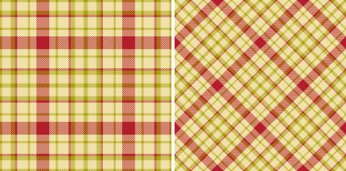 Tartan dokusu arka planı. Ekose kumaş kontrolü. Vektör desenli tekstil sette pürüzsüz.