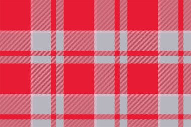 Ekoseli arka plan, kusursuz şablonu kırmızıyla kontrol et. Tekstil baskısı için vektör kumaş dokusu, ambalaj kağıdı, hediye kartı, duvar kağıdı düz tasarım.
