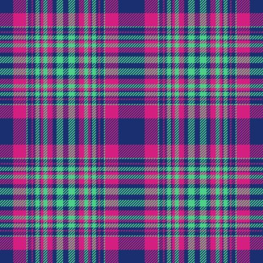 Kumaş dokusu pürüzsüz. Ekose desenli tartan. Pembe ve yeşil renkli tekstil arkaplan denetimi vektörü.