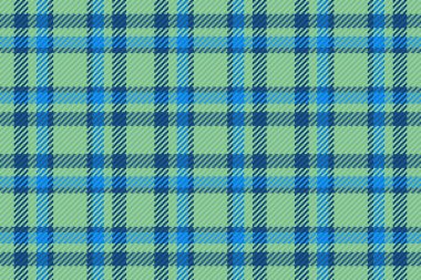 Ekoseli kumaş. Vektör tartan kontrolü. Arkaplan dokusu mavi ve yeşil renklerde tekstil deseni.