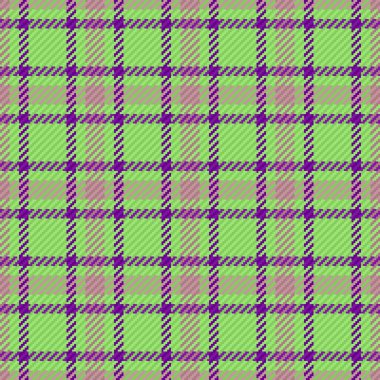 Tartan desenini kontrol et. Arka plan vektörü kusursuz. Pembe ve yeşil renklerde kumaş desenli ekose kumaş..