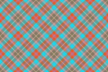 Vector pattern tartan. Background texture textile. Seamless plaid check fabric in pastel and turquoise colors.