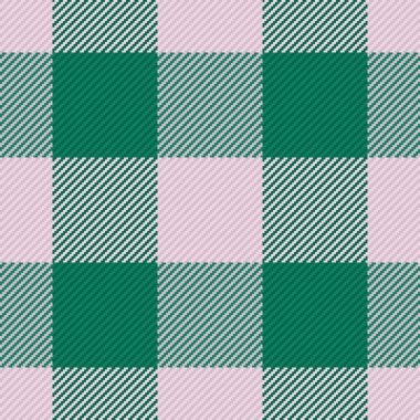 Vector textile pattern. Check seamless plaid. Fabric texture tartan background in green and light colors.