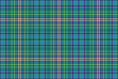 Vector background seamless. Fabric tartan pattern. Texture check textile plaid in green and blue colors.