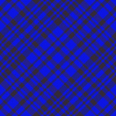 Texture fabric check. Plaid vector pattern. Background tartan textile seamless in dark and blue colors.