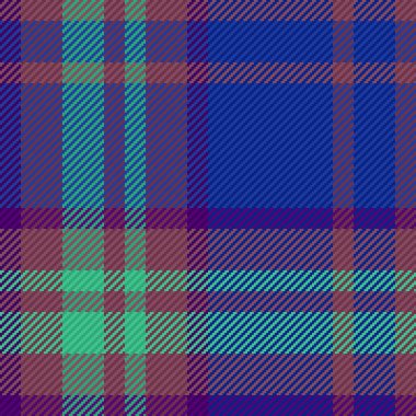Texture check seamless. Textile vector fabric. Tartan plaid background pattern in green and purple colors.