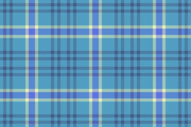 Fabric tartan texture. Pattern seamless check. Plaid background vector textile in blue and light colors.