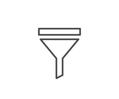 Huni simgesi vektörü. İşareti sırala, simgeyi filtrele siyah ve beyaz basit düz tasarım.