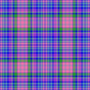 Background pattern textile. Vector texture tartan. Seamless check fabric plaid in blue and green colors.