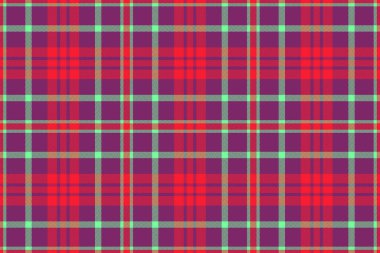 Background pattern plaid. Texture fabric tartan. Seamless vector check textile in red and green colors.