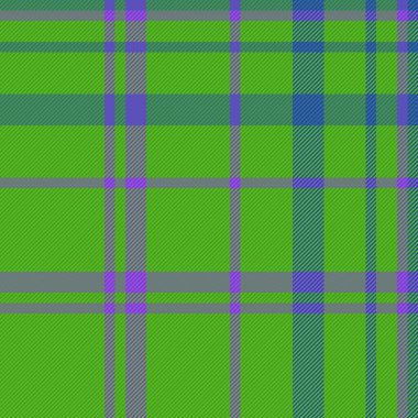 Seamless pattern tartan. Texture textile plaid. Check background vector fabric in green and violet colors.