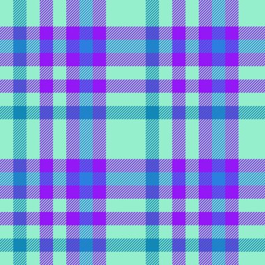 Seamless pattern tartan. Check fabric vector. Textile texture background plaid in blue and bright colors.