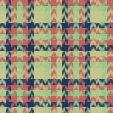 Tartan plaid fabric. Seamless background vector. Check texture textile pattern in blue and pastel colors.
