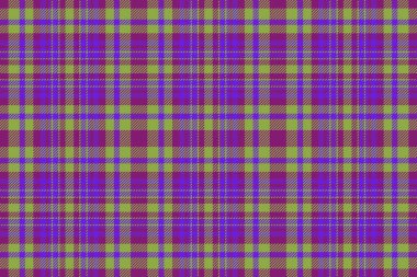 Pattern texture textile. Vector tartan seamless. Plaid check background fabric in violet and pink colors.
