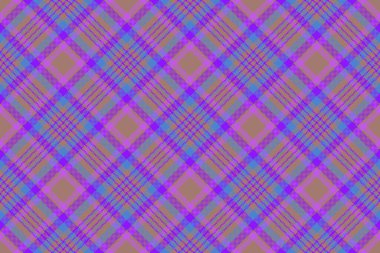 Plaid tartan background. Textile pattern texture. Vector fabric check seamless in pink and blue colors.