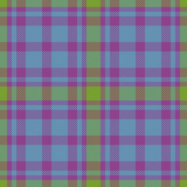 Texture vector fabric. Check textile background. Pattern plaid seamless tartan in green and blue colors.
