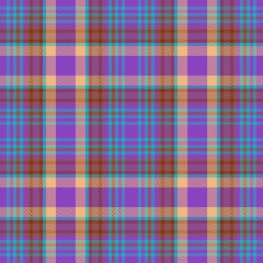 Seamless background textile. Check fabric texture. Plaid tartan pattern vector in red and orange colors.
