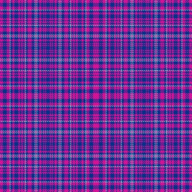 Textile fabric vector. Background plaid texture. Pattern tartan seamless check in turquoise and pink colors.