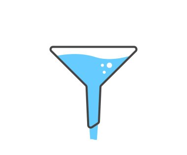 Huni simgesi vektörü. İşareti sırala, simgeyi filtrele siyah ve beyaz basit düz tasarım.