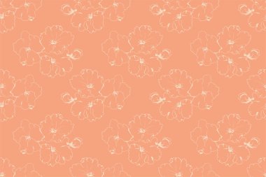 Floral pattern seamless background. Foliage and flower wallpaper design of nature. Vector illustration.