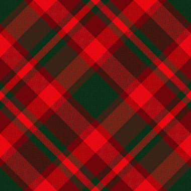 Fabric check tartan. Seamless vector texture. Pattern background textile plaid in dark and red colors.