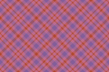 Seamless tartan fabric. Background texture plaid. Textile check pattern vector in purple and red colors.