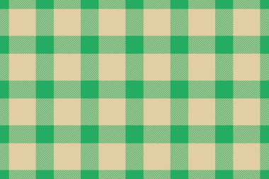 Tartan kumaş dokusu. Geçmiş vektör kontrolü. Açık ve yeşil renklerde kusursuz tekstil deseni.