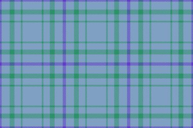 Geçmişini kontrol et. Tekstil vektörü. Mor ve yeşil renklerde kusursuz tartan kumaş deseni.