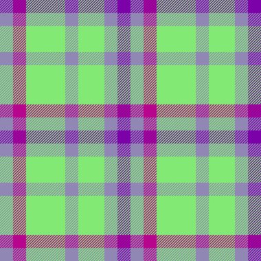 Tartan dokusu. Ekose kumaş taşıyıcısı. Arkaplan kumaşı deseni pembe ve yeşil renklerde pürüzsüz.