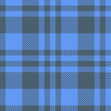 Desen yapısını kontrol et. Kumaş ekose kumaş. Arkaplan, mavi renkli tekstil vektörü.