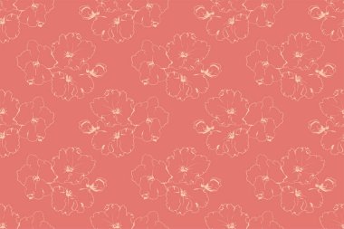 Floral pattern seamless background. Foliage and flower wallpaper design of nature. Vector illustration.