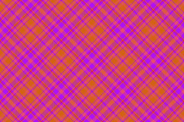 Vector seamless texture. Textile pattern background. Fabric check tartan plaid in red and orange colors.