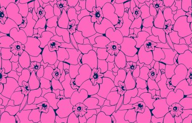 Floral pattern seamless background. Foliage and flower wallpaper design of nature. Vector illustration.