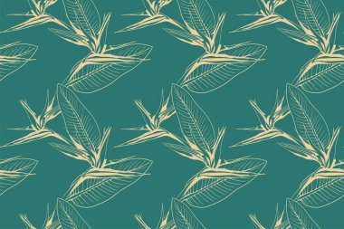 Floral pattern seamless background. Foliage and flower wallpaper design of nature. Vector illustration.