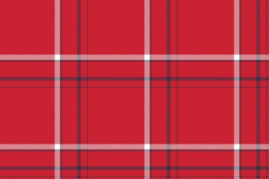 Ekoseli arka plan, kusursuz şablonu kırmızıyla kontrol et. Tekstil baskısı için vektör kumaş dokusu, ambalaj kağıdı, hediye kartı, duvar kağıdı düz tasarım.