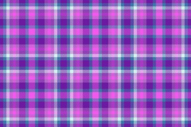 Textile fabric plaid. Texture vector pattern. Tartan check background seamless in purple and light colors.