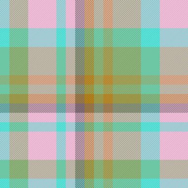 Fabric plaid vector. Tartan textile check. Background texture pattern seamless in pastel and amber colors.
