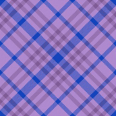Pattern tartan check. Texture textile seamless. Vector fabric plaid background in purple and blue colors.