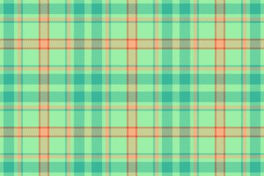 Texture fabric vector. Background textile pattern. Plaid check seamless tartan in turquoise and green colors.