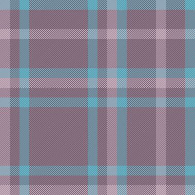 Background vector check. Tartan texture pattern. Seamless fabric plaid textile in pastel and cyan colors.