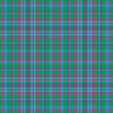 Seamless background textile. Check plaid vector. Pattern texture tartan fabric in cyan and violet colors.