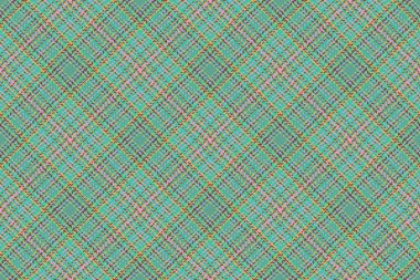 Texture seamless plaid. Vector textile fabric. Tartan check background pattern in blue and turquoise colors.