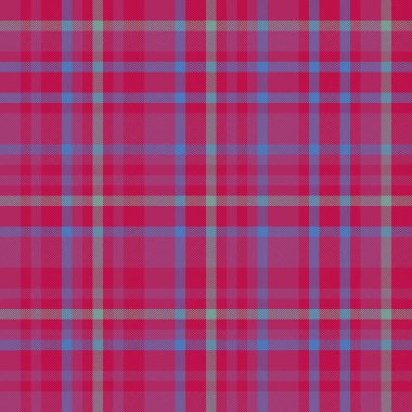 Plaid check pattern. Texture vector fabric. Tartan background seamless textile in blue and magenta colors.