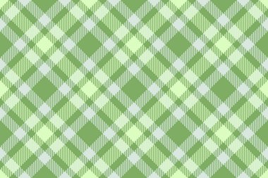 Vector fabric texture. Pattern plaid textile. Check seamless background tartan in white and green colors.