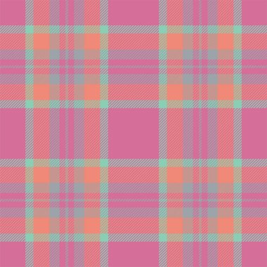 Ekose desenli pembe desenli. Kumaş dokusunu kontrol et. Vektör tekstil baskı tasarımı.