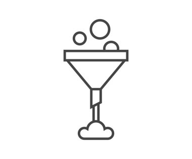 Huni simgesi vektörü. İşareti sırala, simgeyi filtrele siyah ve beyaz basit düz tasarım.