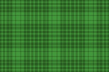 Şablonu kusursuz kontrol et. Ekose kumaş dokusu. Yeşil renkli tekstil tartan arkaplan vektörü.