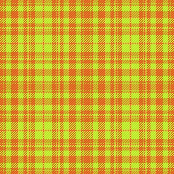 Tartan vektör tekstili. Kalıpsız ekose kumaş. Kumaş kireç ve turuncu renklerde arkaplan dokusunu kontrol et.