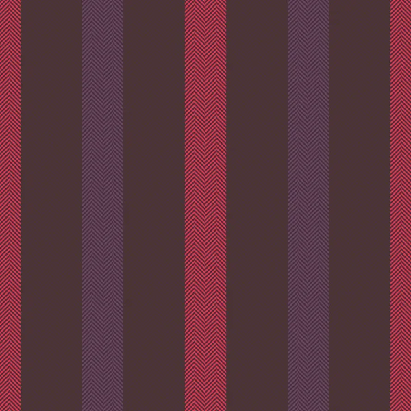 背景纺织品垂直 无缝线矢量织物 深色和红色条纹线图案纹理 — 图库矢量图片